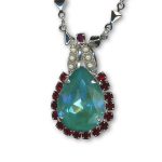 Mariana Necklace Pendant Alluring Laguna Delite, Ruby, & Pearl Austrian Crystals Happiness Joy Of Life Coll. - Image 3