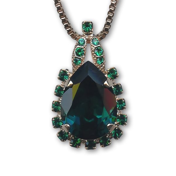 Mariana Necklace Pendant Fab Emerald Austrian Crystals My Treasures Coll.
