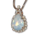 Necklace Pendant By Mariana Elegant White Opal and Clear Swarovski Crystals - Image 2