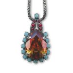 Mariana Necklace Pendant Sassy Amber, Turquoise, & Red Coral Austrian Crystals Moondrops Gypsy Soul Coll. - Image 2