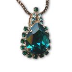 Mariana Necklace Pendant Timeless Emerald & Indicolite Austrian Crystals My Treasures Coll. - Image 3