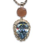 Mariana Necklace Pendant Exquisite Blue Shade, Golden Shadow, & Peach Opal Austrian Crystals Creme Brulee The Sweet Life Coll. - Image 2