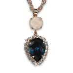 Necklace Pendant By Mariana 2019 Coll. Glamorous Montana Blue and White Opal Swarovski Crystals - Image 2