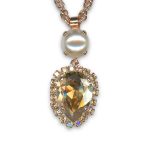 Mariana Necklace Pendant Luxurious Pearl, Lt Silk, & Moonlight Austrian Crystals SeaShell Nature Coll. - Image 3