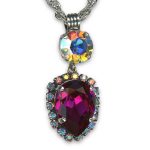 Mariana Necklace Pendant Glitzy AB & Fuchsia Austrian Crystals My Treasures Coll.