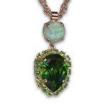 Mariana Necklace Pendant Moon Yellow SO Mineral & Vivid Green Austrian Crystals Spring 2019 Coll.