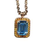 Mariana Necklace Pendant Radiant Turquoise & Jonquil Austrian Crystals Kokomo Songbook Coll. - Image 3