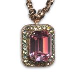 Mariana Necklace Pendant Luxurious Lt Rose & Jonquil Austrian Crystals Pina Colada Cocktail Hour Coll.