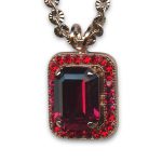 Mariana Necklace Pendant Exquisite Siam & Burgundy Austrian Crystals Lady In Red Songbook Coll. - Image 2
