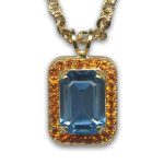 Mariana Necklace Pendant Lovely Blue Czech & Hyacinth Austrian Crystals Serengeti Africa Coll.