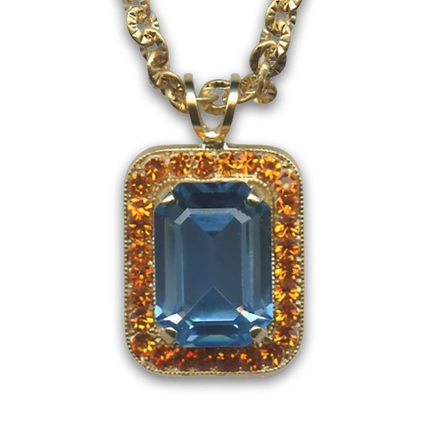 Mariana Necklace Pendant Lovely Blue Czech & Hyacinth Austrian Crystals Serengeti Africa Coll.