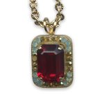 Mariana Necklace Pendant Sassy Siam, Pacific Opal & Aurum Austrian Crystals Dynasty Coll. - Image 2
