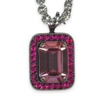 Mariana Necklace Pendant Exquisite Lt Rose & Fuchsia Austrian Crystals Saba Caribbean Life Coll. - Image 3