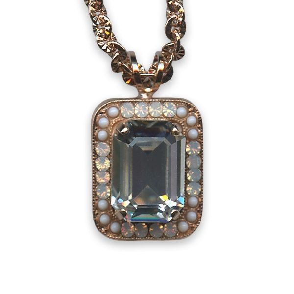 Necklace Pendant By Mariana Gorgeous White Opal and Shell Swarovski Crystals