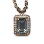 Necklace Pendant By Mariana Gorgeous White Opal and Shell Swarovski Crystals - Image 3