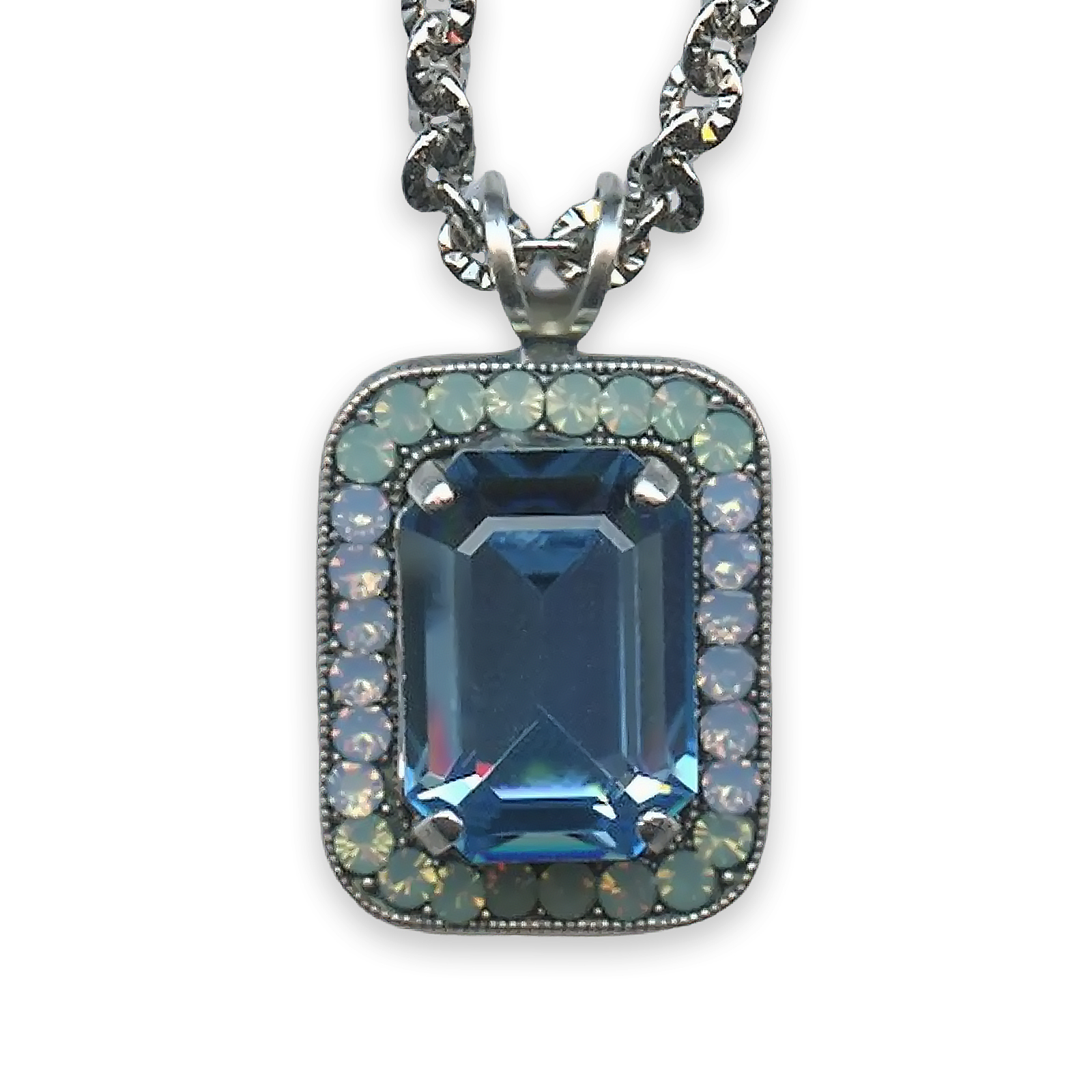 N-5107-7171-SP (1) Necklace Pendant By Mariana Woman Adorable Pacific Opal and Blue Opal Swarovski Crystals - Image 1