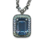 Necklace Pendant By Mariana Woman Adorable Pacific Opal and Blue Opal Swarovski Crystals - Image 3