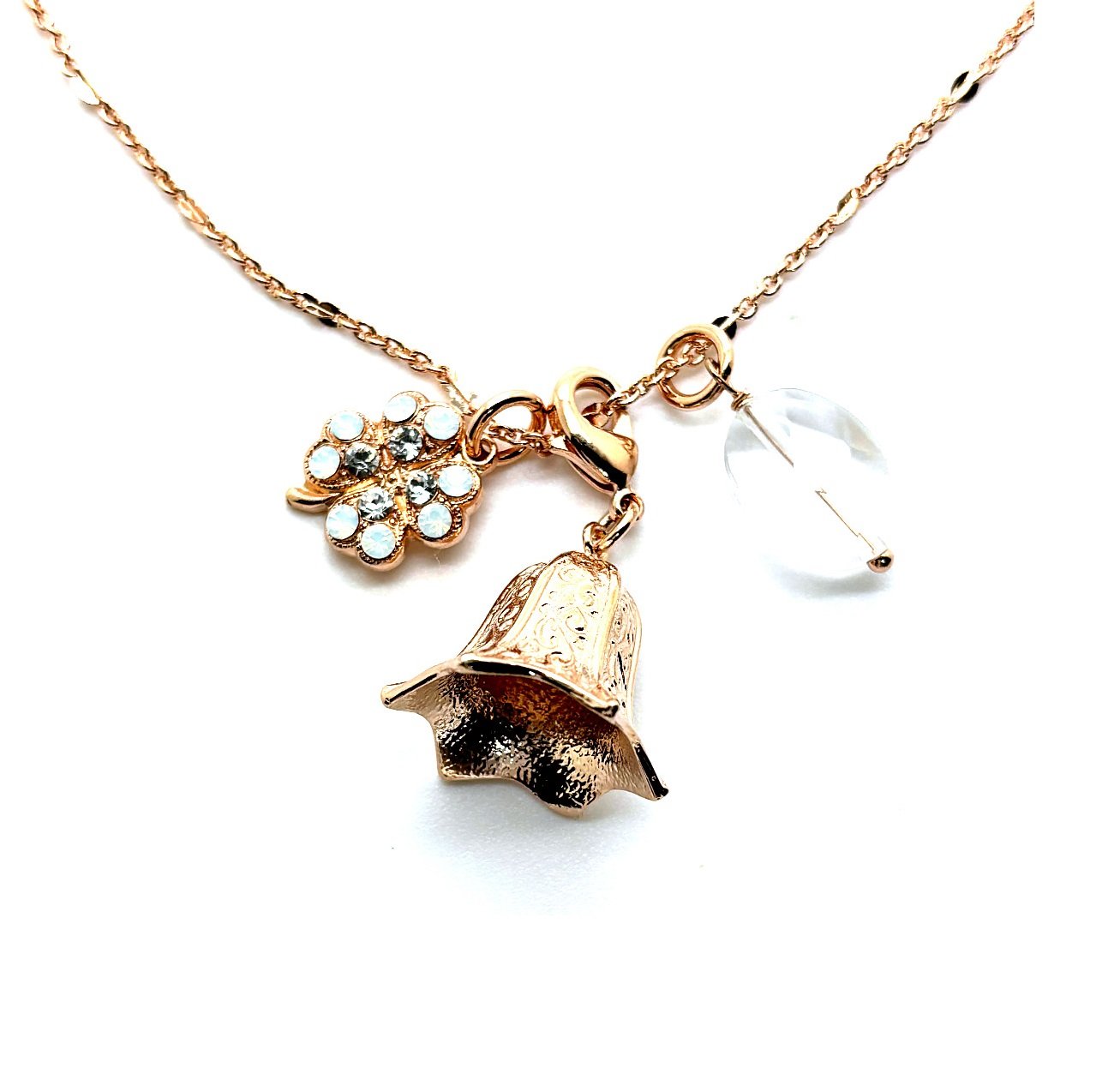N-52209-4-M1154-RG (2) Necklace Pendant By Mariana Woman Stunning Shell Mineral and Swarovski Crystals - Image 1