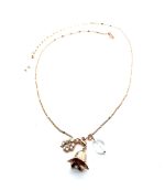 Necklace Pendant By Mariana Woman Stunning Shell Mineral and Swarovski Crystals - Image 2