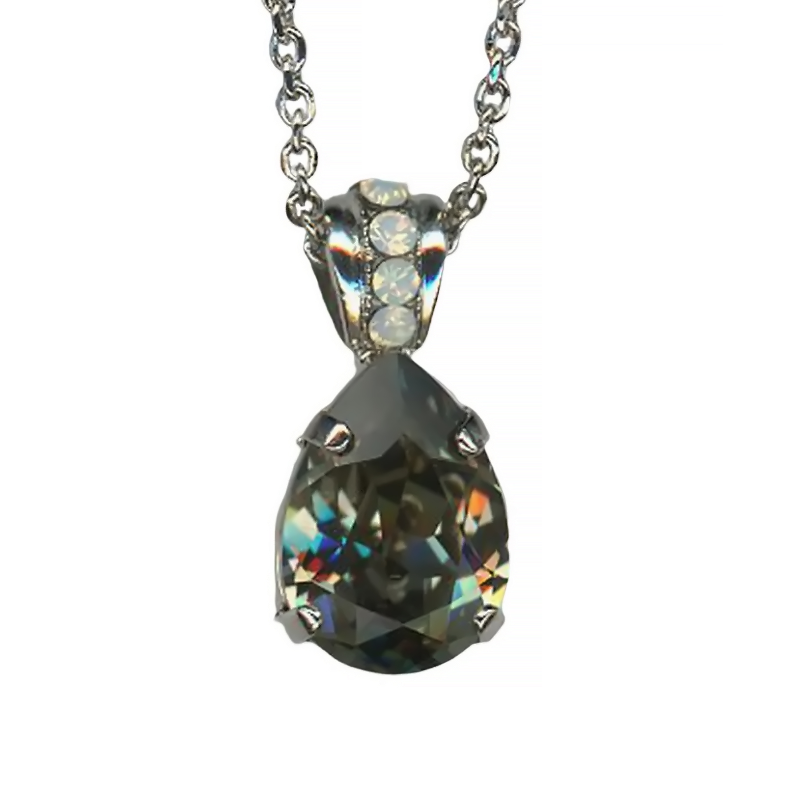 N-5312-1154-SP (1) Necklace Pendant By Mariana Black Diamond and White Opal Swarovski Crystals - Image 1
