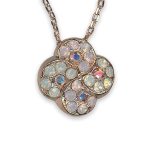 Necklace Pendant By Mariana Woman Lovely Rosewater Opal and White Opal Swarovski Crystals