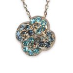 Mariana Necklace Pendant Shimmering Montana Blue & Aquamarine Austrian Crystals Frost Winter Wonderland Coll.