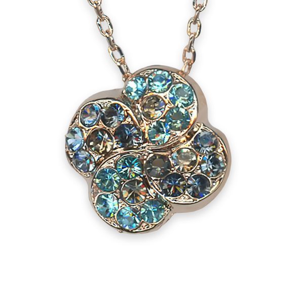 Mariana Necklace Pendant Shimmering Montana Blue & Aquamarine Austrian Crystals Frost Winter Wonderland Coll.