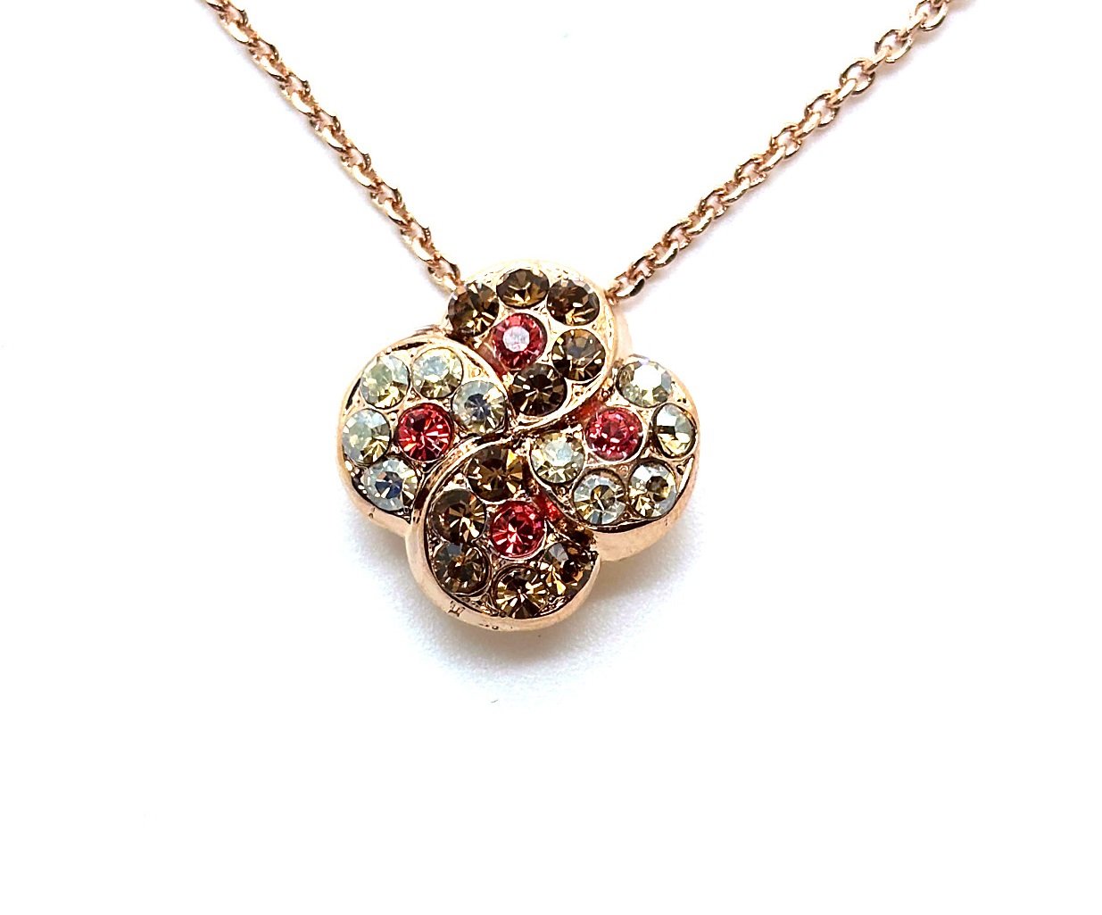 N-5319-3-1115-RG (2) Necklace Pendant By Mariana Woman Charming Golden and Topaz Swarovski Crystals - Image 1