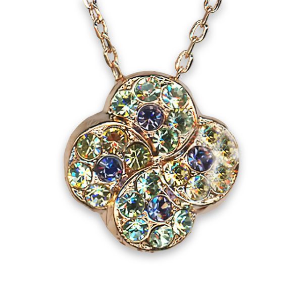 Necklace Pendant By Mariana Eggnog Coll. Fab Tanzanite and Chrysotile Swarovski Crystals