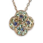 Necklace Pendant By Mariana Eggnog Coll. Fab Tanzanite and Chrysotile Swarovski Crystals - Image 2
