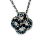 Mariana Necklace Pendant Simply Elegant Navy Blue & White Opal Austrian Crystals Blue Morpho My Butterfly Coll. - Image 2