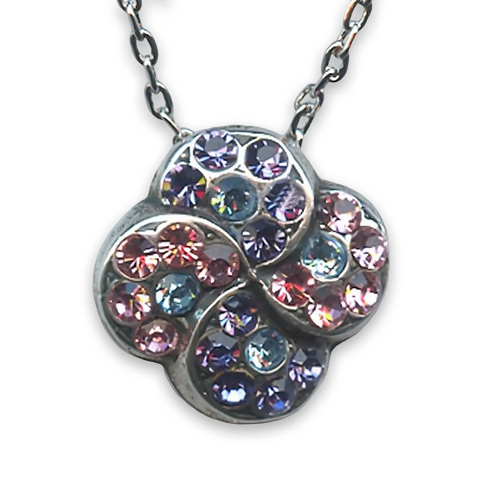 N-5319-3-144-SP (1) Mariana Necklace Pendant Gorgeous Tanzanite, Lt Rose, & Aquamarine Austrian Crystals Cotton Candy The Sweet Life Coll. - Image 1