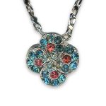 Mariana Necklace Pendant Elegant Laguna Delite, Clear, & Padparadscha Austrian Crystals Bird Of Paradise Botanica Coll. - Image 2