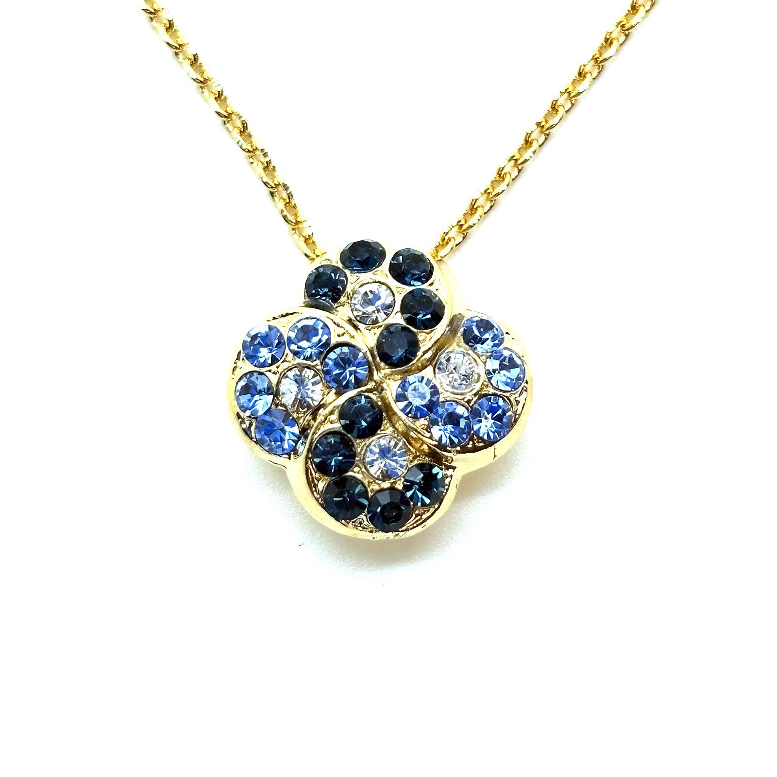 N-5319-3-21120-YG (2) Necklace Pendant By Mariana Woman Exquisite Montana Blue Swarovski Crystals - Image 1