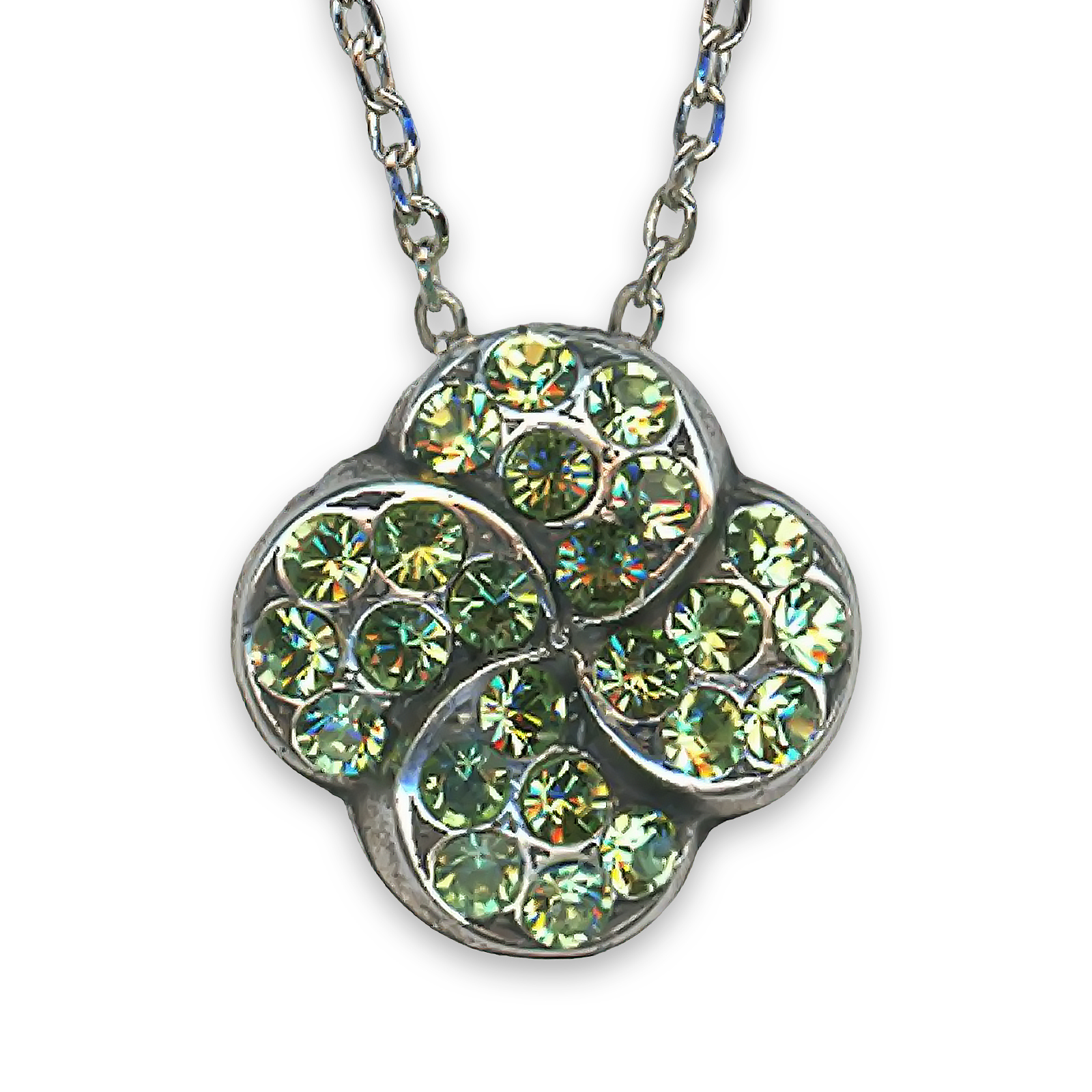 N-5319-3-214214-SP (1) Mariana Necklace Pendant Adorable Peridot Austrian Crystals My Treasures Coll. - Image 1