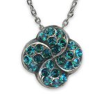 Necklace Pendant By Mariana Woman Gorgeous Blue Zircon Swarovski Crystals - Image 2