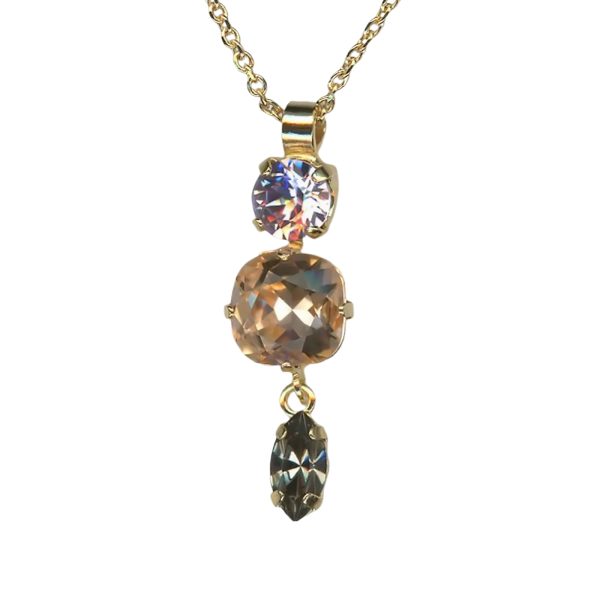Mariana Necklace Pendant Charming Black Diamond, Lt Peach & Vitral Lt Austrian Crystals Ice Queen Once Upon a Mariana Coll.