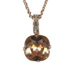 Necklace Pendant By Mariana Elegant Peach and Black Diamond Swarovski Crystals - Image 2