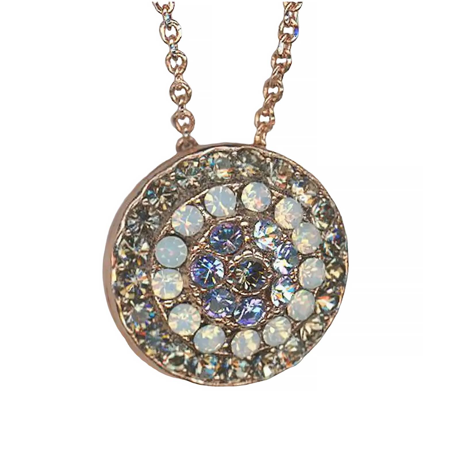 N-5408-2-1154-RG (1) Necklace Pendant By Mariana Woman Elegant Black Diamond and White Opal Swarovski Crystals - Image 1