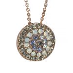 Necklace Pendant By Mariana Woman Elegant Black Diamond and White Opal Swarovski Crystals - Image 3