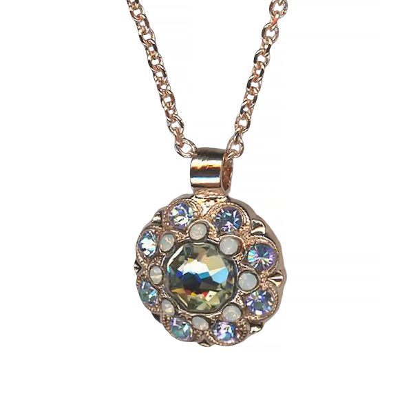 Mariana Necklace Pendant Gorgeous Vitral Lt, White Opal, & Black Diamond Austrian Crystals Ice Queen Once Upon a Mariana Coll.