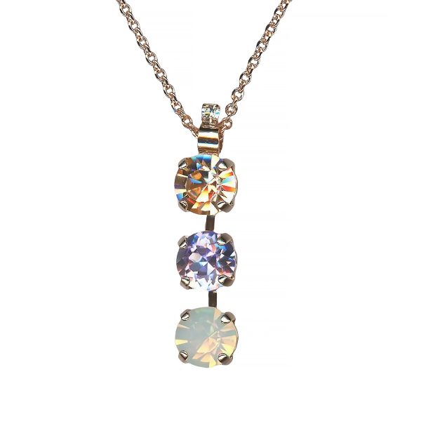 Mariana Necklace Pendant Trio Lt Peach, Vitral Lt, & White Opal Austrian Crystals Ice Queen Once Upon a Mariana Coll.