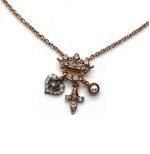 Necklace Pendant By Mariana Woman Crown Shape Opal and Pearl Swarovski Crystals