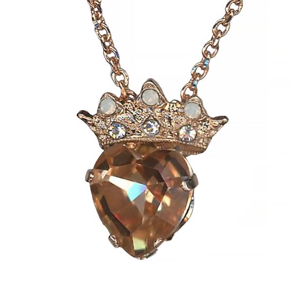 Mariana Necklace Pendant Exquisite Lt Peach, Clear, & White Opal Austrian Crystals Ice Queen Once Upon a Mariana Coll.