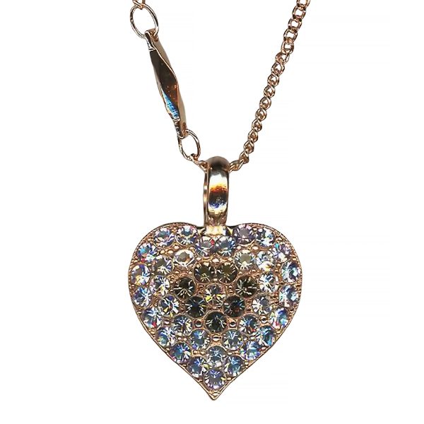 Mariana Necklace Pendant Heart Shaped Vitral Lt, Silk, & Black Diamond Austrian Crystals Ice Queen Once Upon a Mariana Coll.