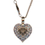 Mariana Necklace Pendant Heart Shaped Vitral Lt, Silk, & Black Diamond Austrian Crystals Ice Queen Once Upon a Mariana Coll. - Image 2