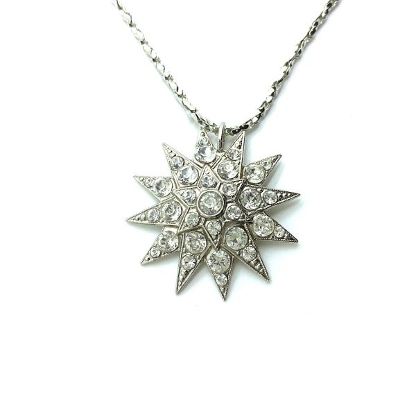 Mariana Necklace Pendant Star Shaped in Clear Austrian Crystals My Treasures Coll.