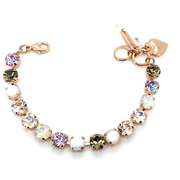 Mariana Bracelet Lovely Sun & Ice SO & White Shell Mineral, Clear, Blk Dia, & Opal Austrian Crystals Ice Queen Once Upon a Mariana Coll. Rose Gold