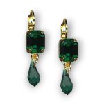 Mariana Earrings Sophisticated Emerald Austrian Crystals My Treasures Coll. - Image 2