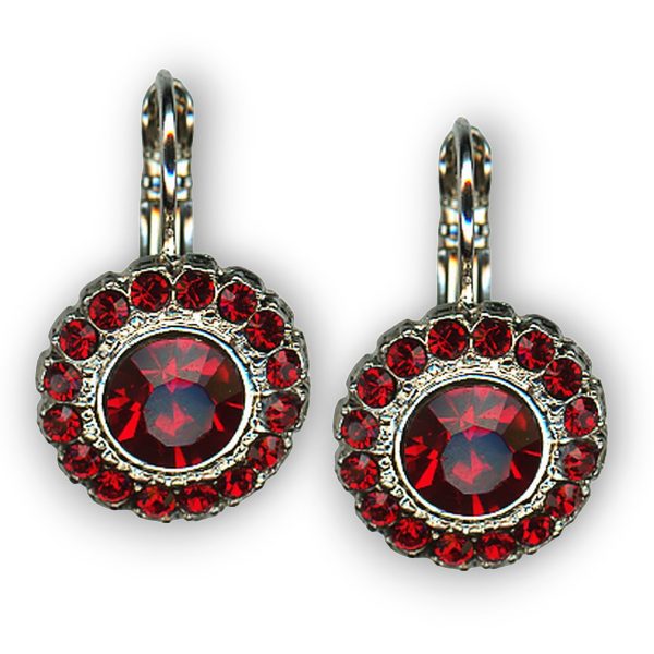 Mariana Earrings Dainty Floral Siam Austrian Crystals Primrose Cocktail Hour Coll.